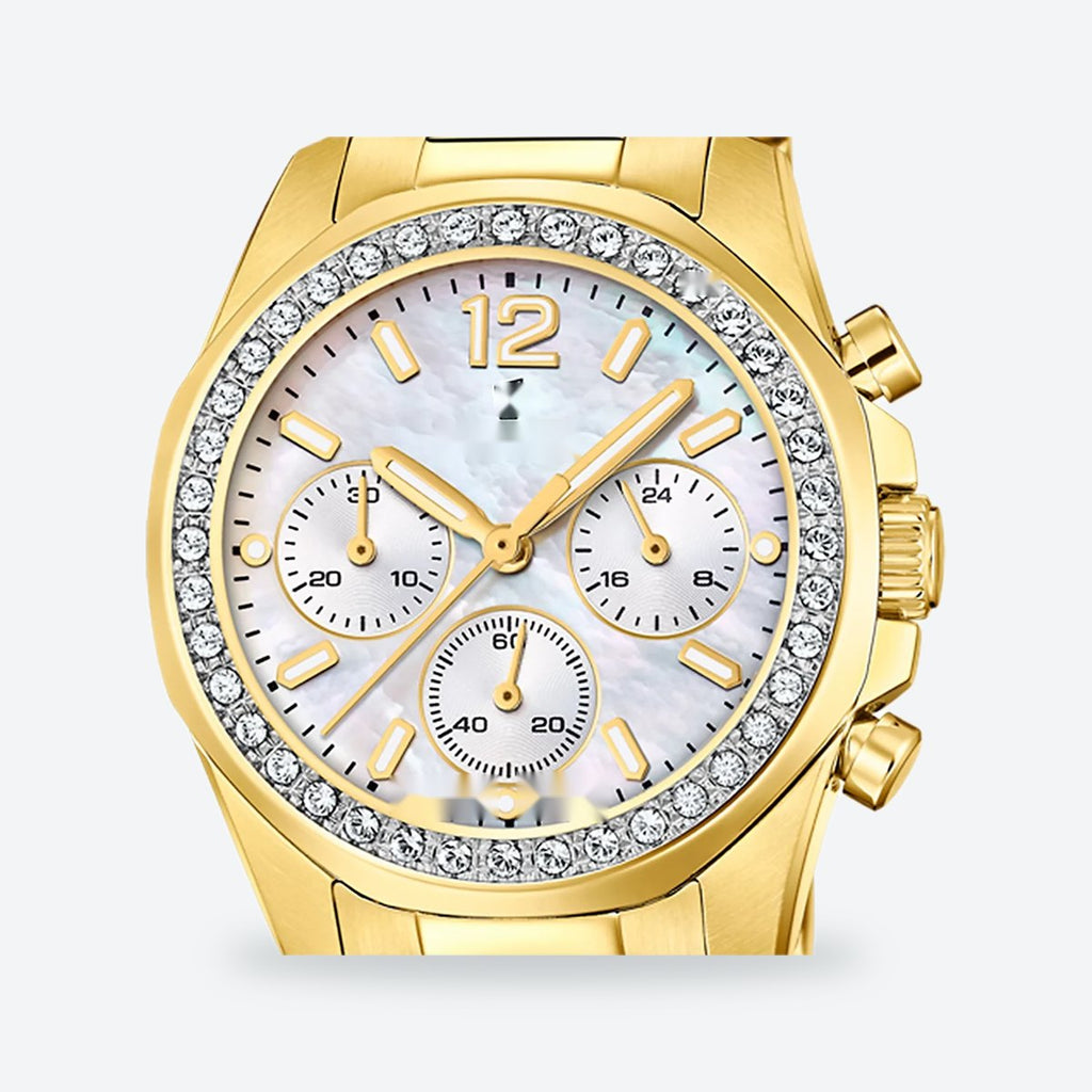Women's 38mm White Dial Chronograph Watch, view 2