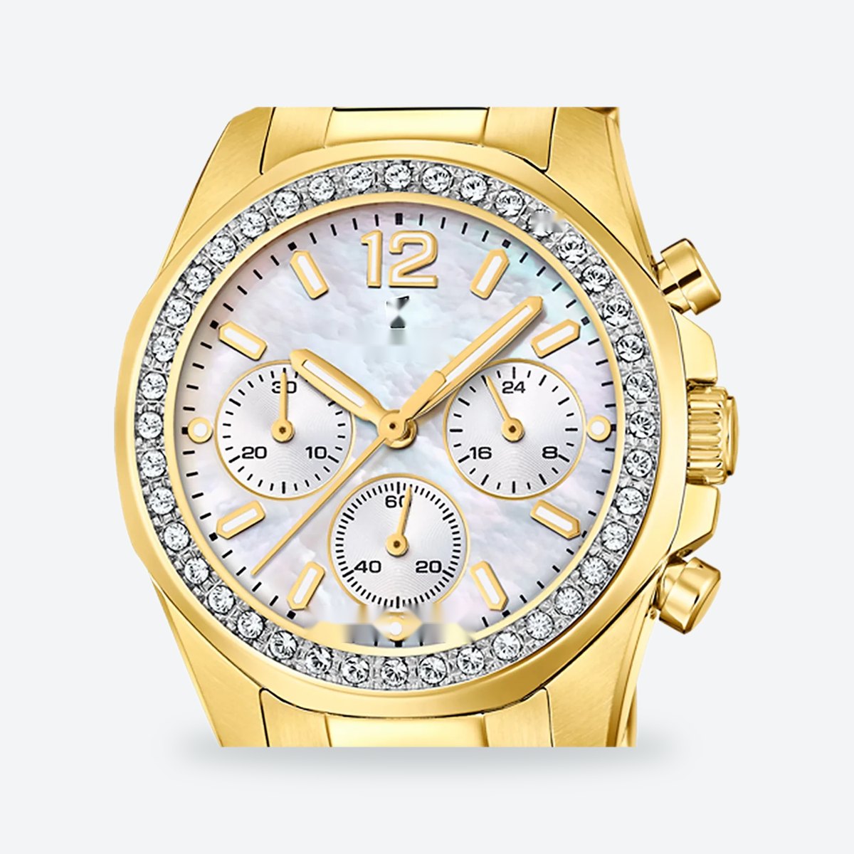 Women's 38mm White Dial Chronograph Watch, view 2