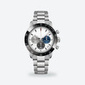 Men's 41mm Automatic Chronograph Watch, Ceramic Bezel, White Dial, White dial