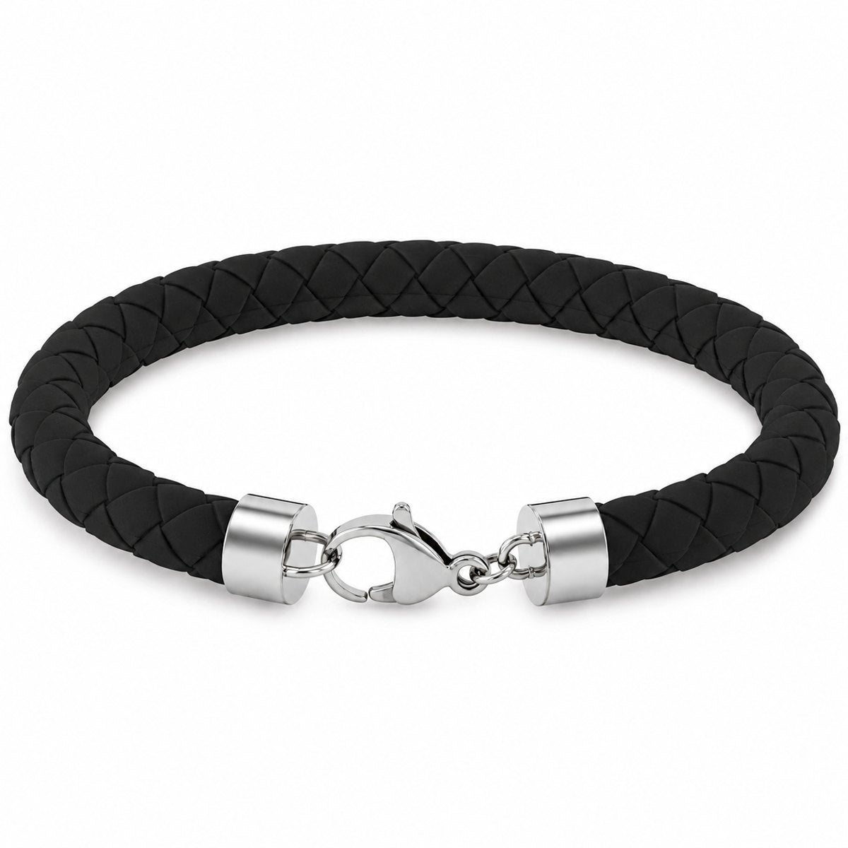 Men's Black Silicone Bracelet, view 1