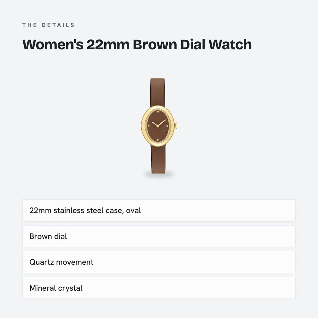 Women's 22mm Brown Dial Watch, details