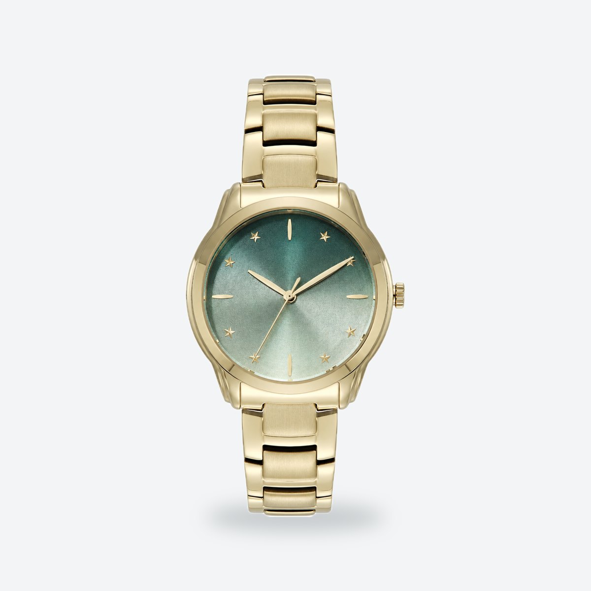 Women's 36mm Pink Dial Watch, Green dial / Gold-tone
