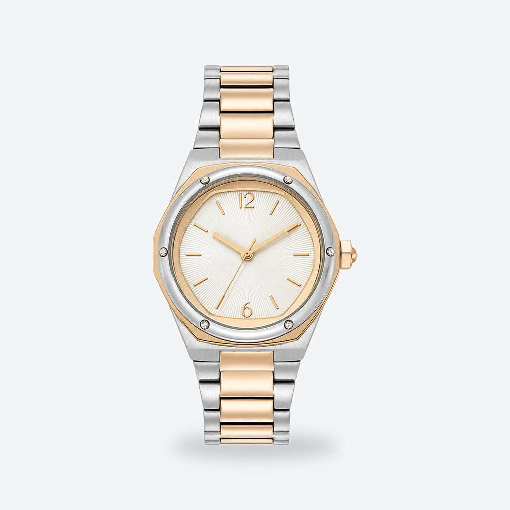 Women's 33mm Silvery White Dial Watch, Silvery white dial / Two-tone