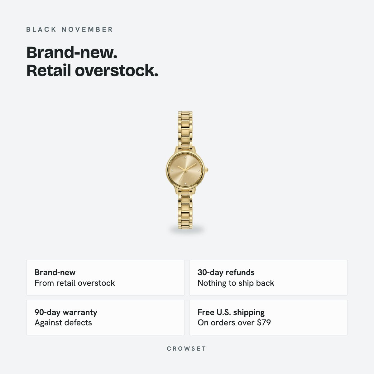Women's 23mm Gold Dial Watch, Steel Bracelet, details