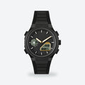 Men's 45mm Black and Gold Dial Watch, Black and gold dial / Black