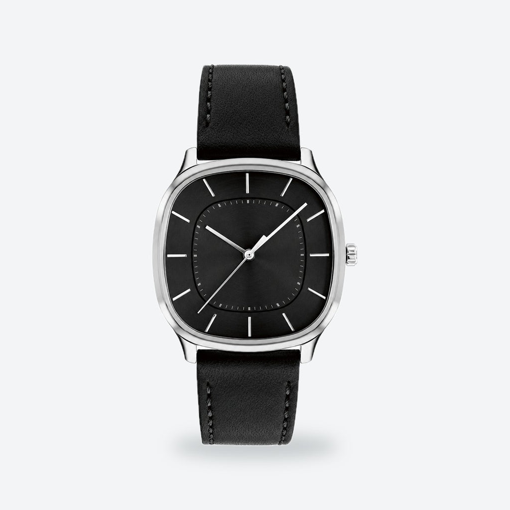 Men's 37mm Black Dial Watch, Black dial / Black