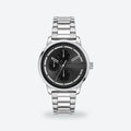 Men's 44mm Black Dial Watch, Metal Bracelet, Black dial / Silver-tone