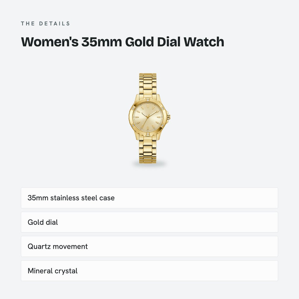 Women's 35mm Gold Dial Watch, details