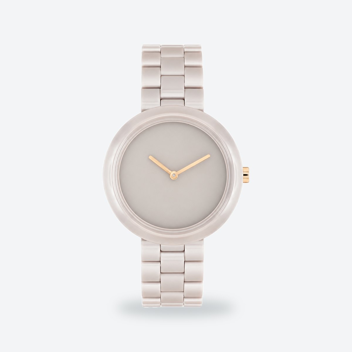 Women's 34mm Blue Dial Watch, Steel Bracelet, Style 2, Beige dial / Beige