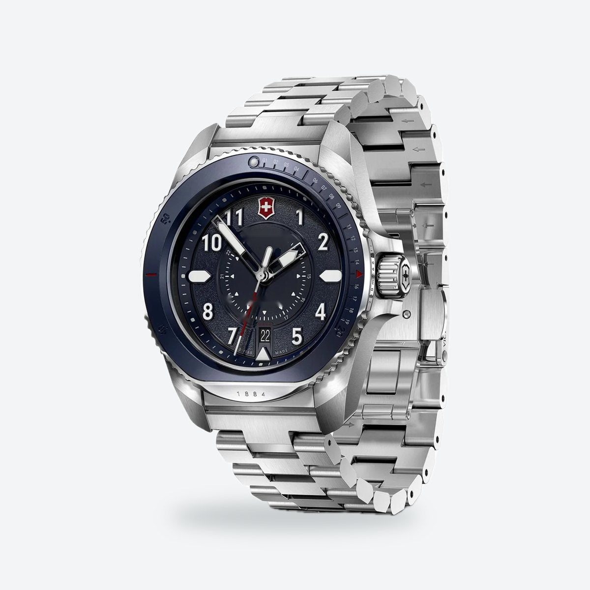 Men's 43mm Blue Dial Watch, Steel Bracelet, Style 4, view 3
