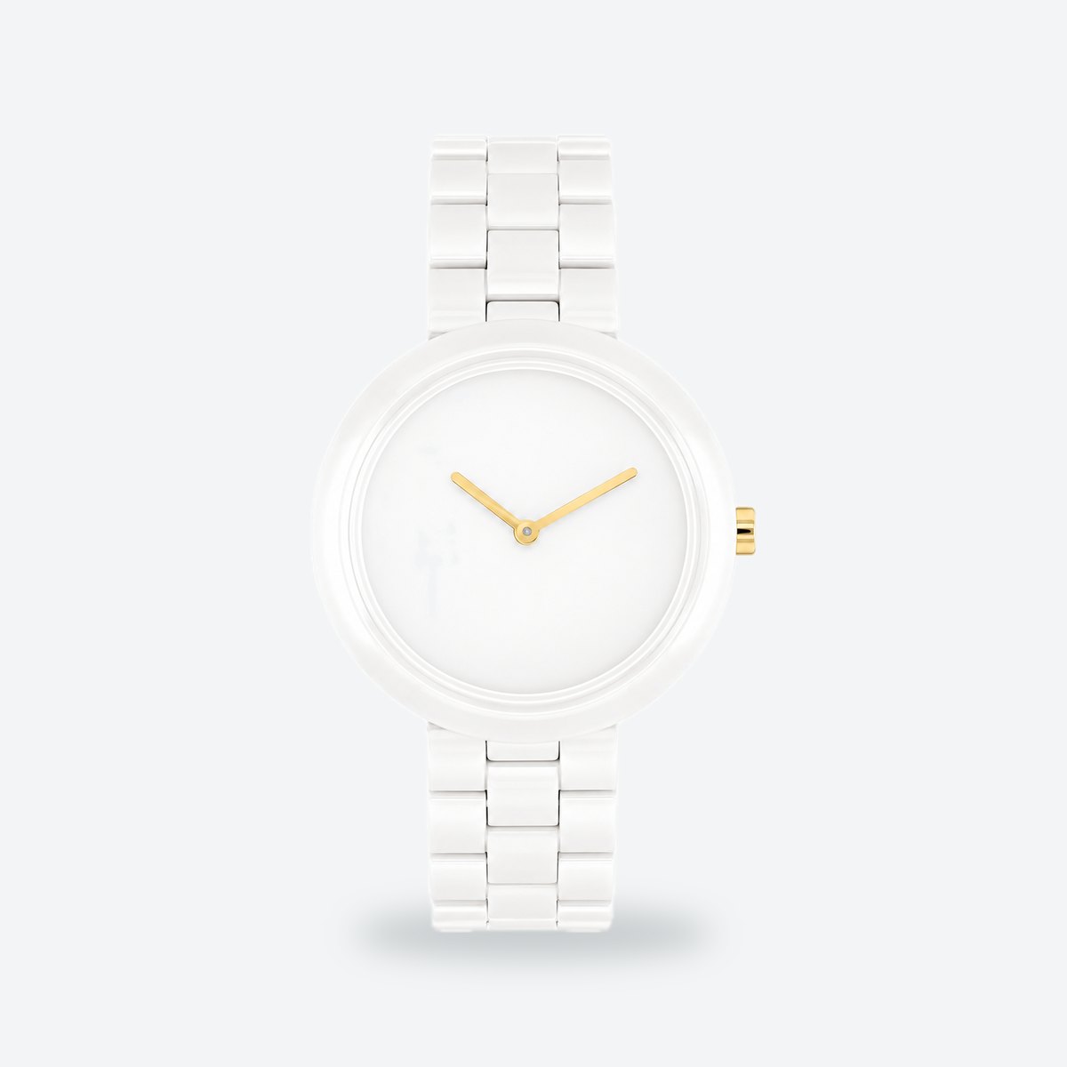 Women's 34mm Blue Dial Watch, Steel Bracelet, Style 2, White dial / White