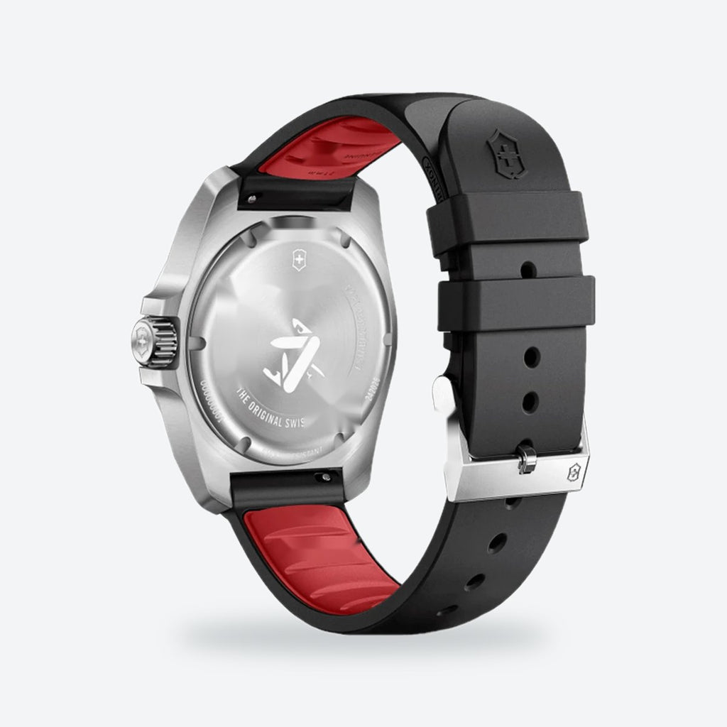 Men's 41mm Black Dial Watch, Rubber Strap, view 5