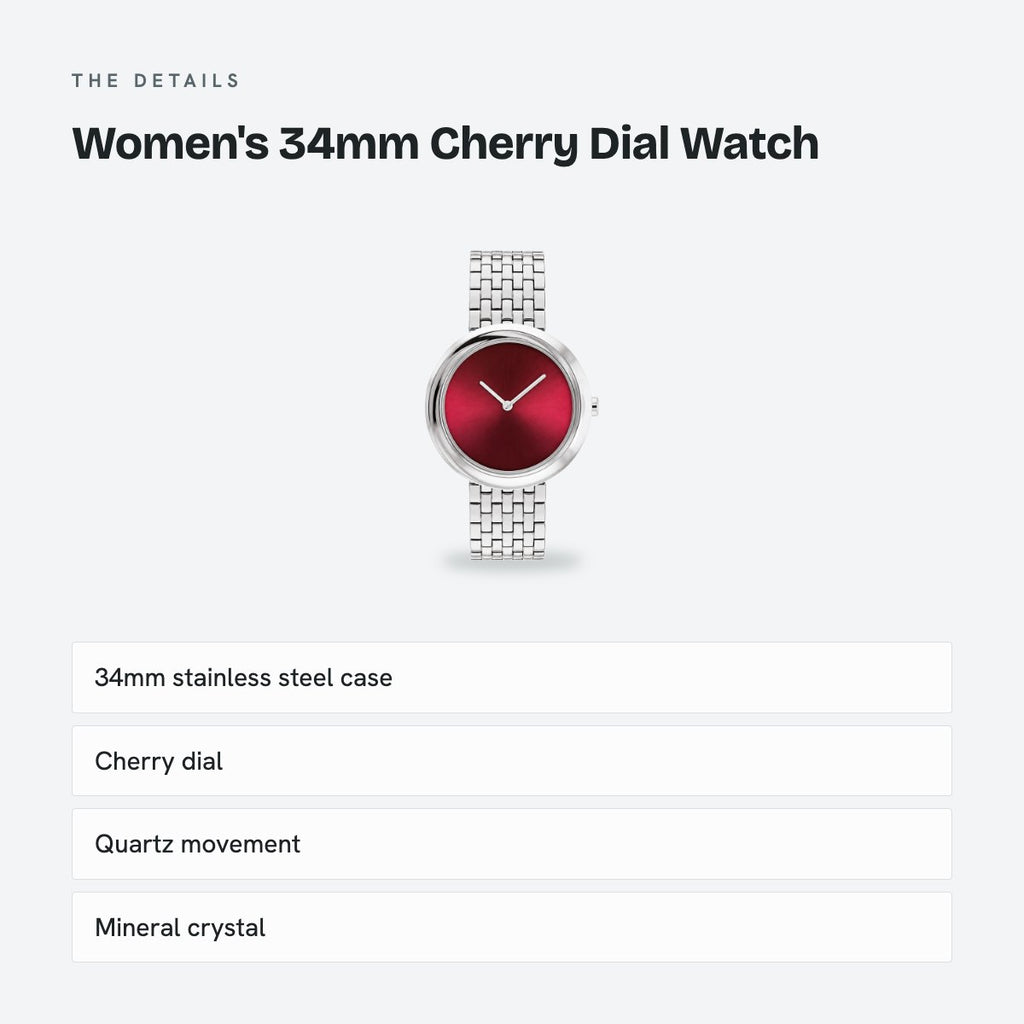 Women's 34mm Cherry Dial Watch, details