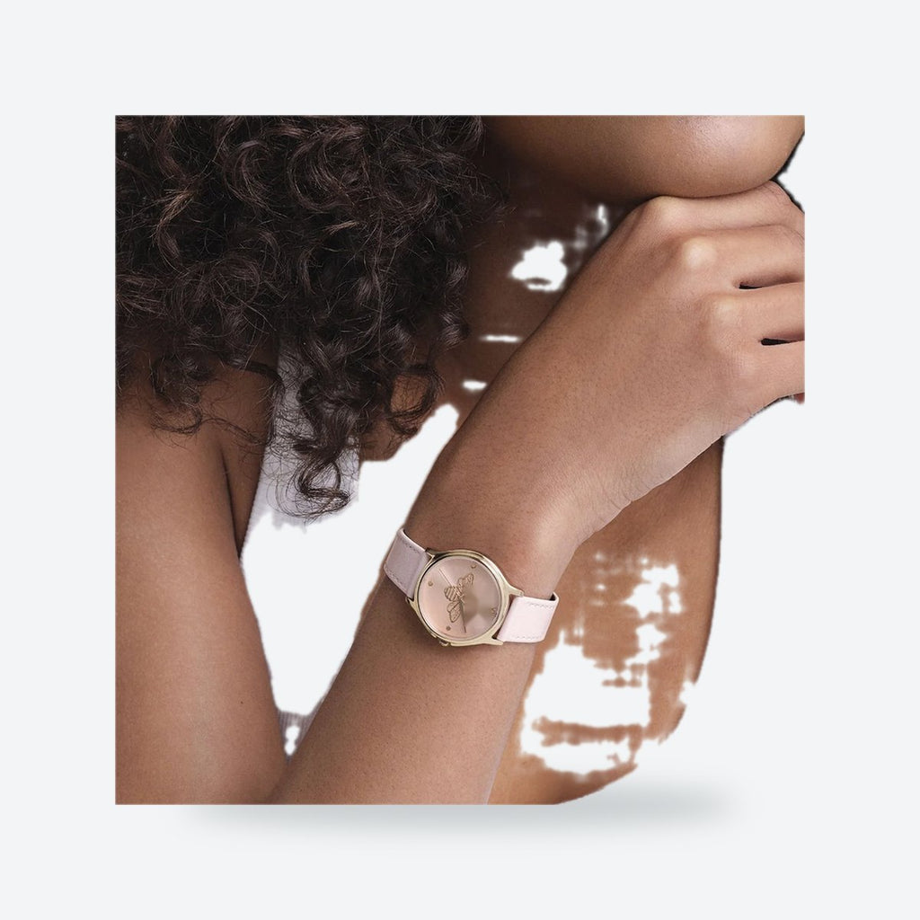 Women's 30mm Pink Dial Watch, Leather Strap, view 2