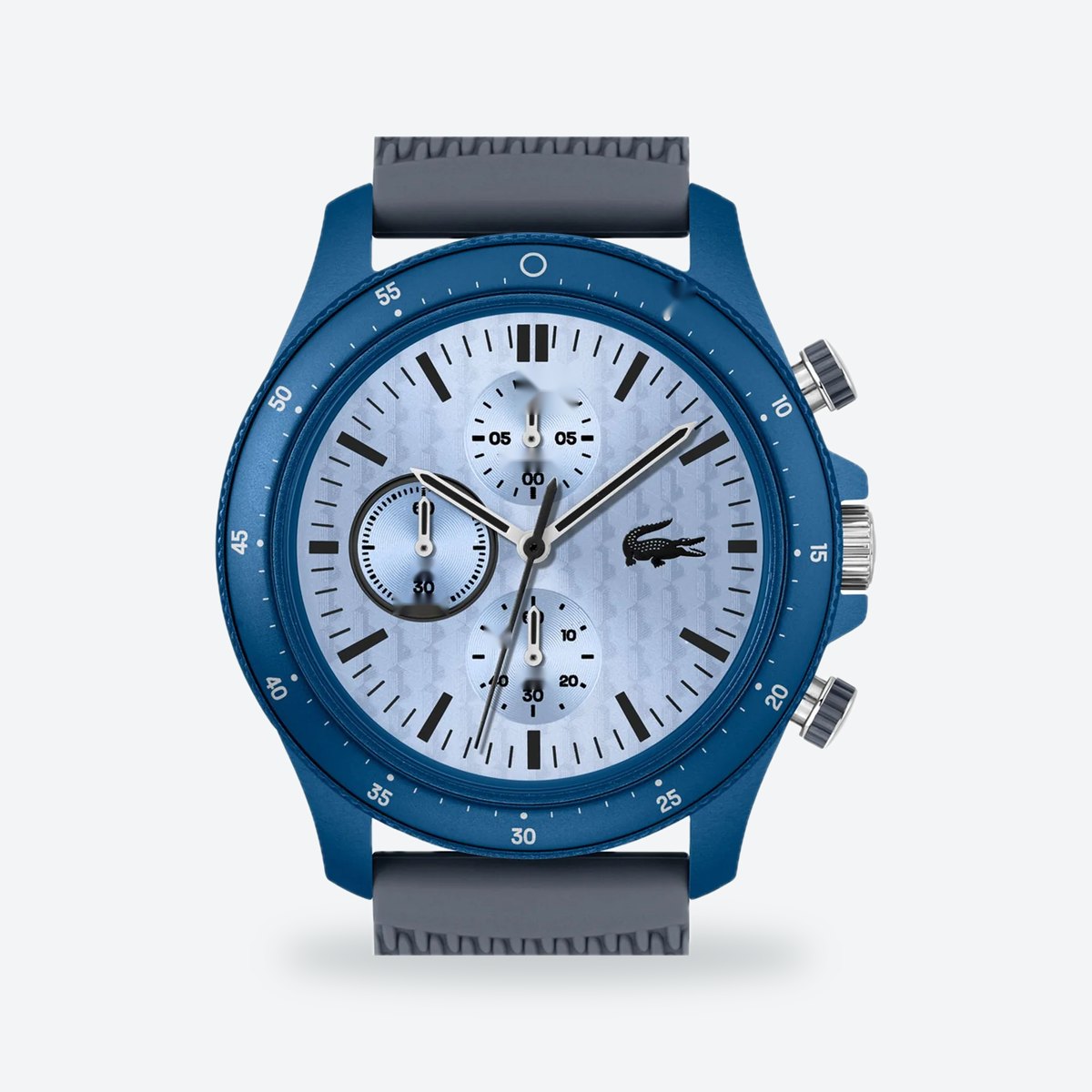 Men's 42mm Blue Dial Chronograph Watch, Rubber Strap, view 2