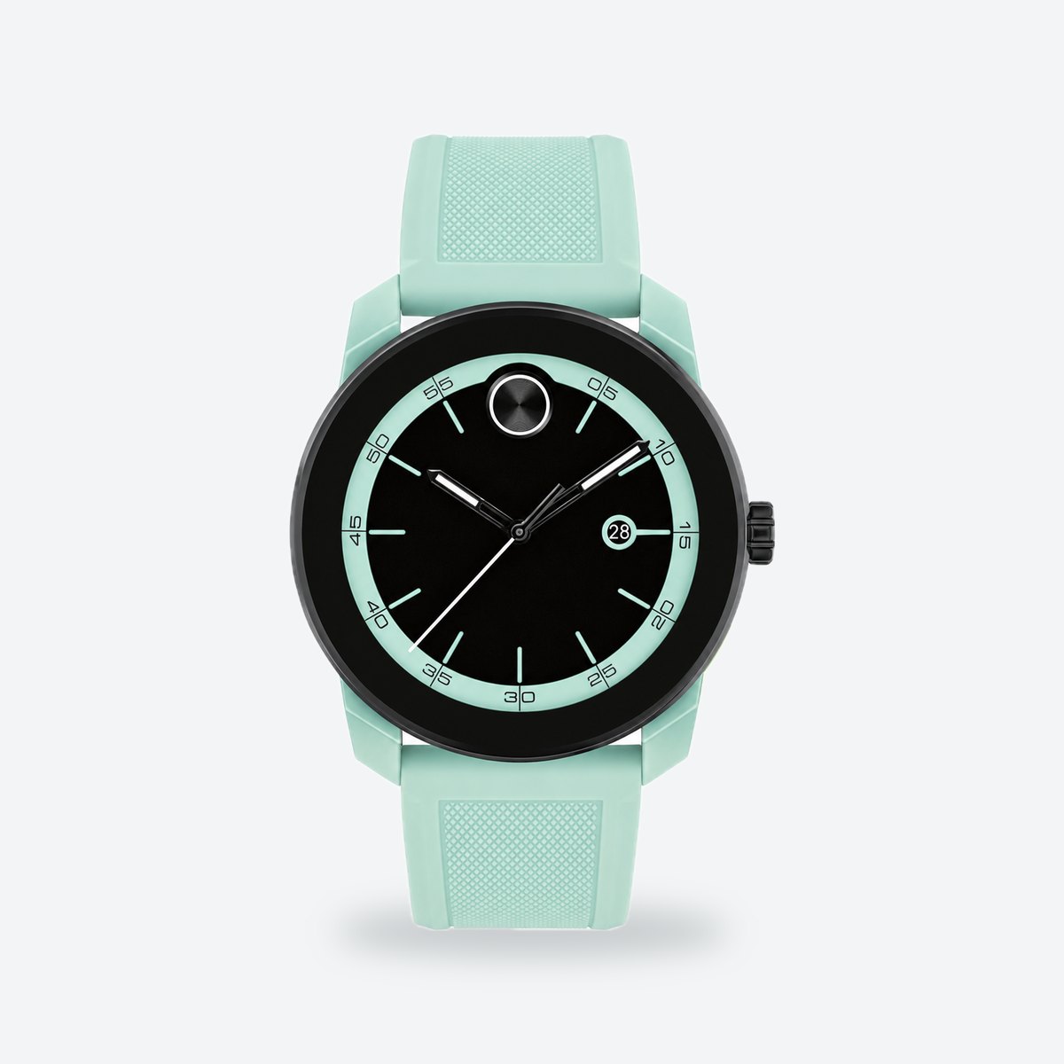 Men's 42mm Gunmetal Dial Watch, Black dial / Blue