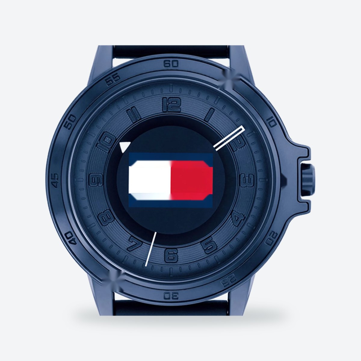Men's 44mm Blue Dial Watch, Rubber Strap, view 4