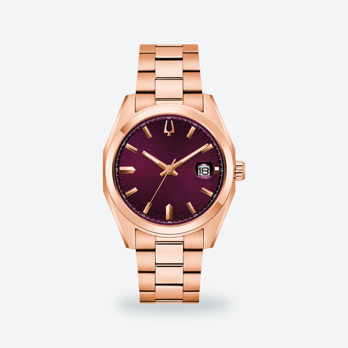 Men's 39mm Purple Dial Automatic Watch, Purple dial / Rose gold-tone