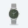 Men's 40mm Green Dial Watch, Steel Bracelet, Green dial / Silver-tone