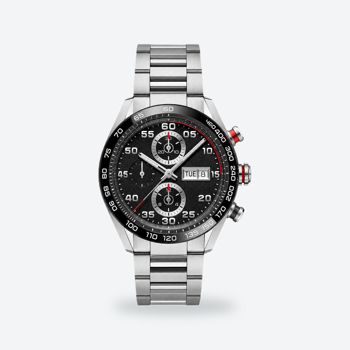 Men's 44mm Green Dial Chronograph Watch, Black dial / Silver-tone