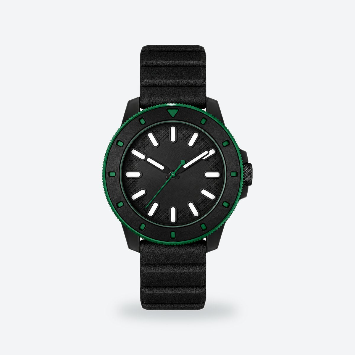 Men's 43mm White Dial Watch, Black dial / Black