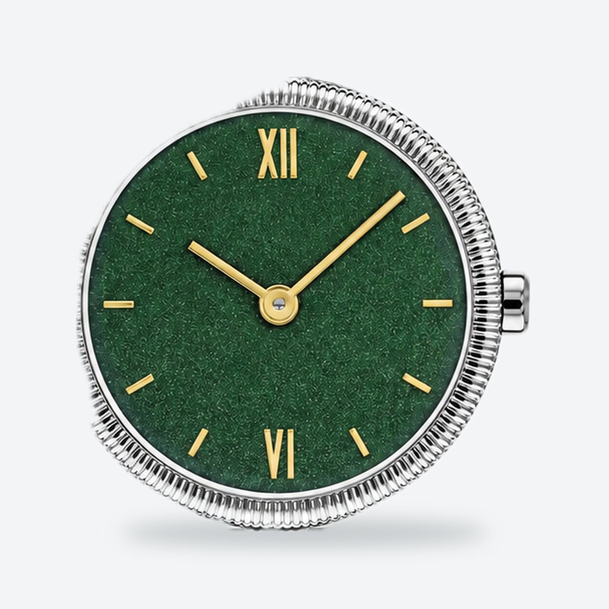 Women's 24mm Gold Dial Watch, Steel Bracelet, Style 2, Green dial / Silver-tone