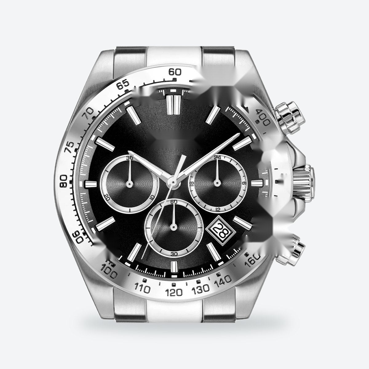 Men's 43mm Black Dial Chronograph Watch, view 2