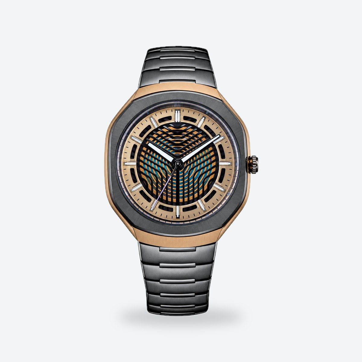 Men's 39mm Gold Dial Watch, Gold dial / Black