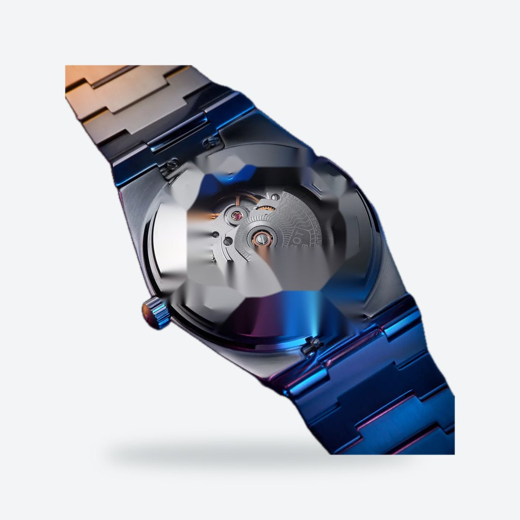 Men's 40mm Steel Watch, Integrated Bracelet, Blue Dial, view 6