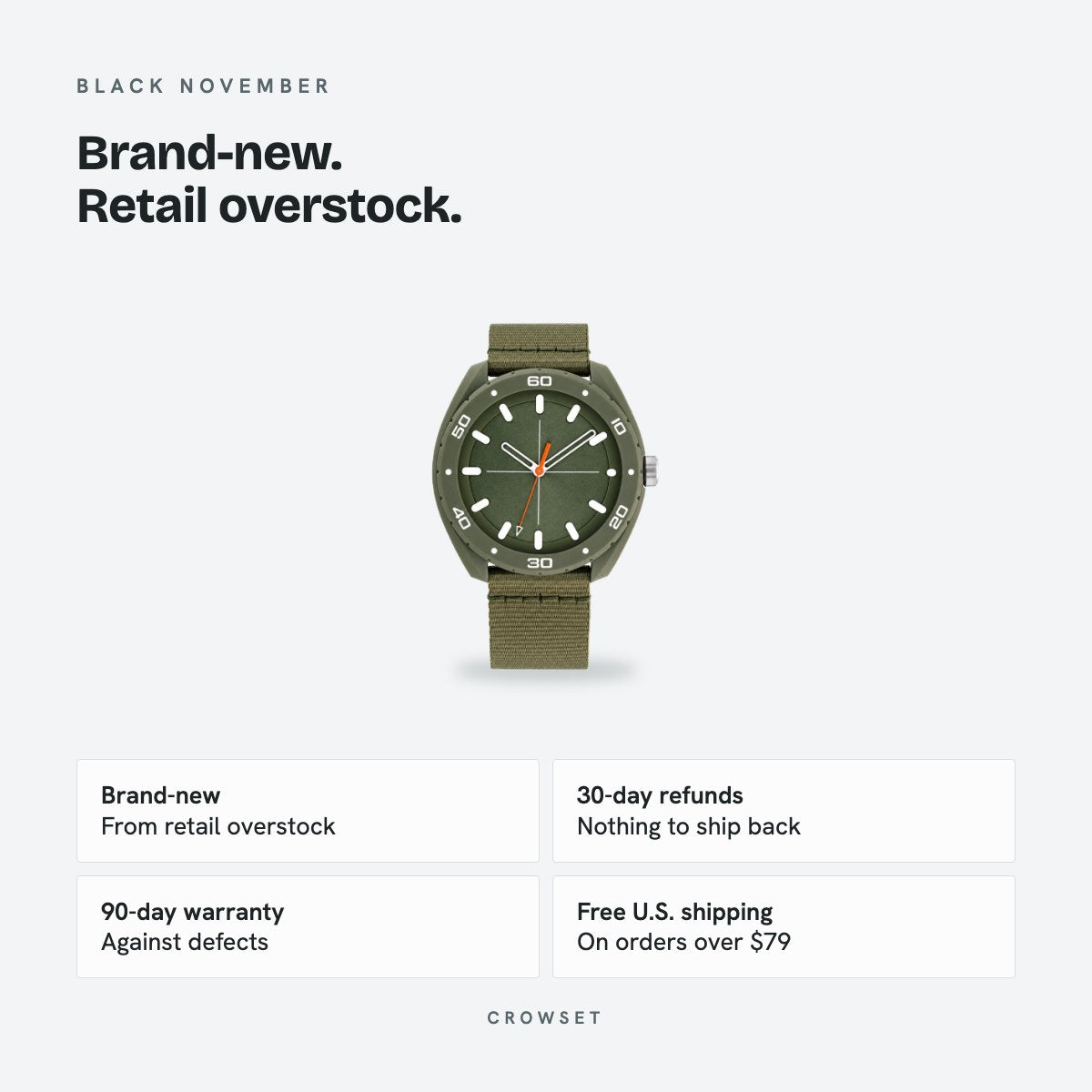 Men's 45mm Green Dial Watch, details