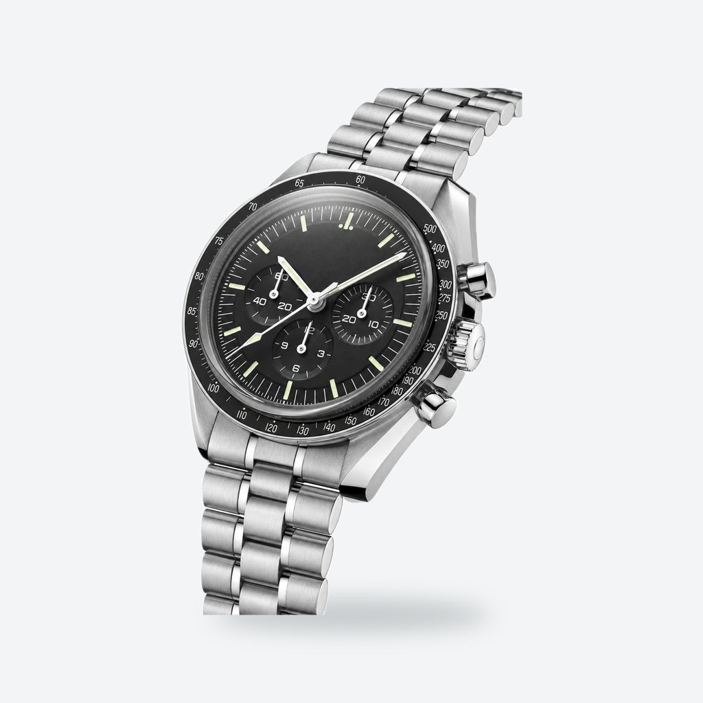 Men's 42mm Hand-Wound Chronograph Watch, Tachymeter Bezel, Black Dial, view 2