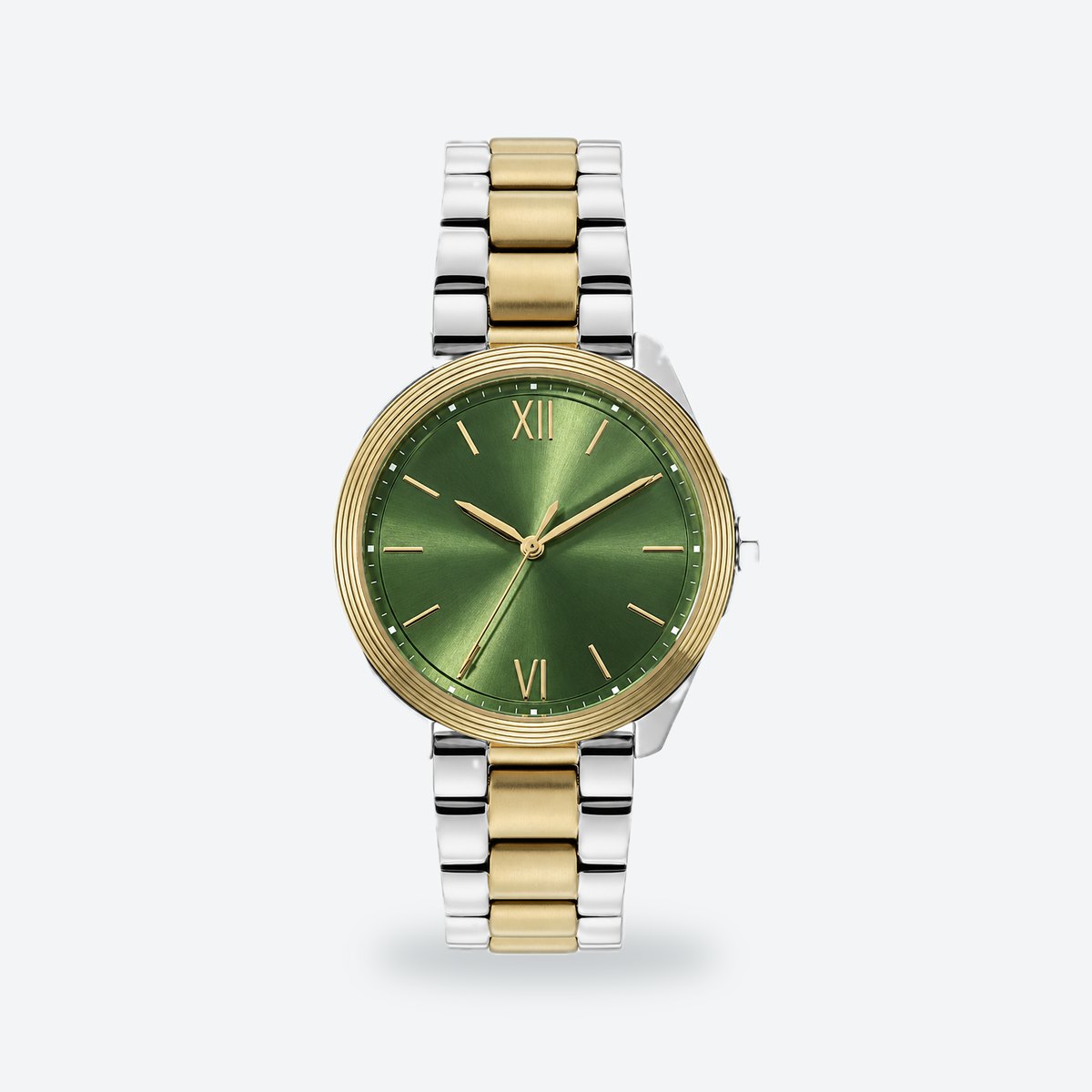 Women's 36mm Ivory Dial Watch, Green dial / Silver and gold-tone