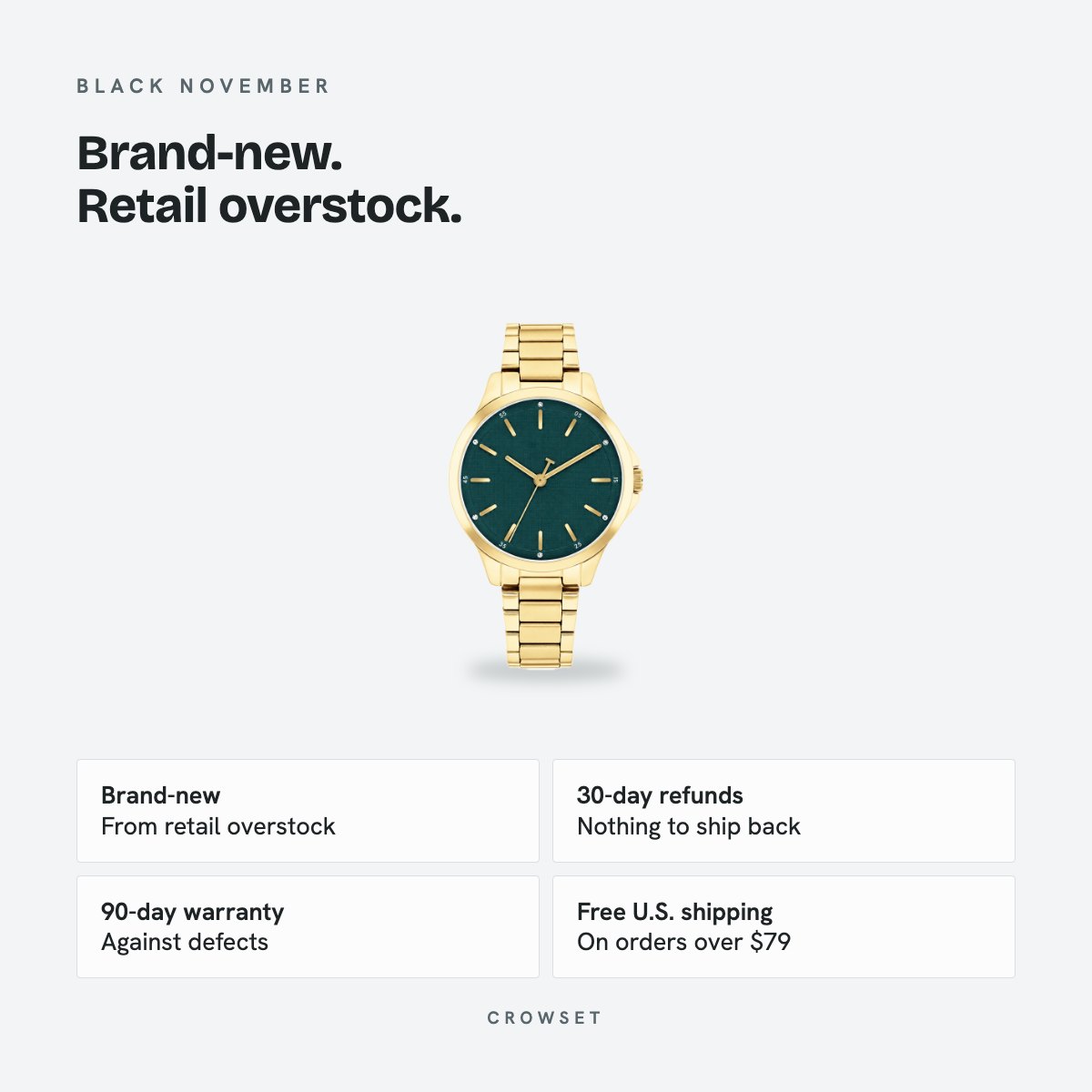 Women's 34mm Green Dial Watch, details