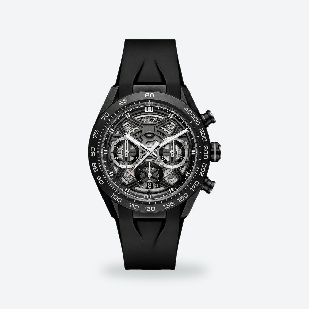 Men's 44mm Blue Dial Automatic Watch, Black dial / Black