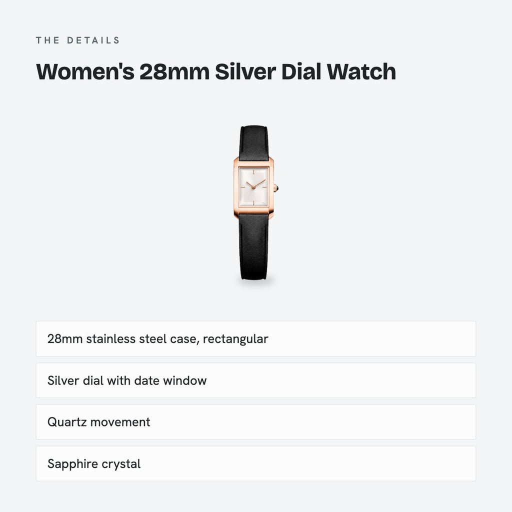 Women's 28mm Silver Dial Watch, details