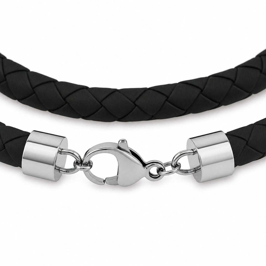 Men's Black Silicone Bracelet, view 2