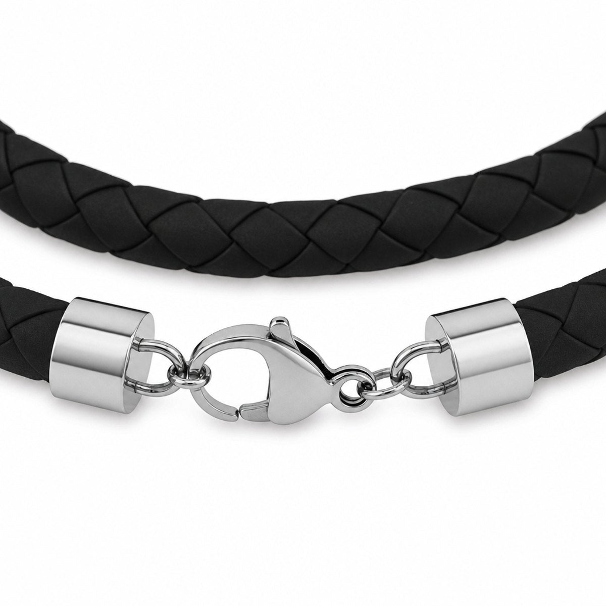Men's Black Silicone Bracelet, view 2