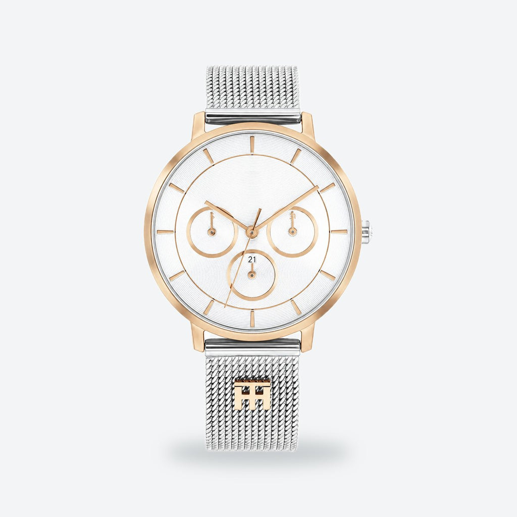 Women's 36mm Taupe Dial Watch, White dial / Silver-tone