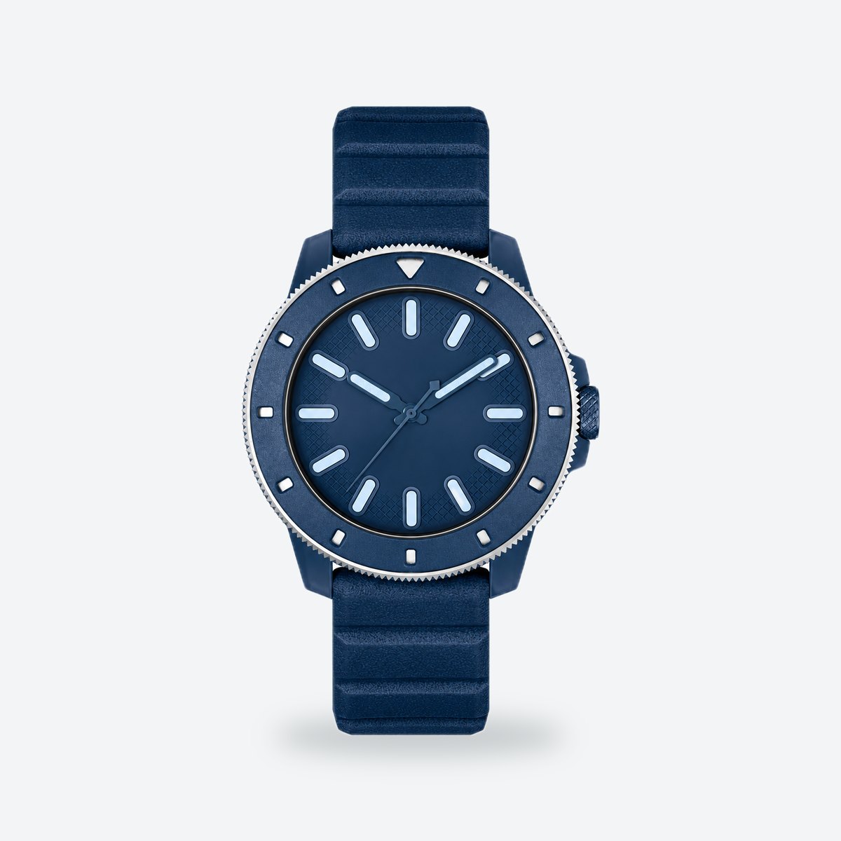 Men's 43mm White Dial Watch, Blue dial / Blue