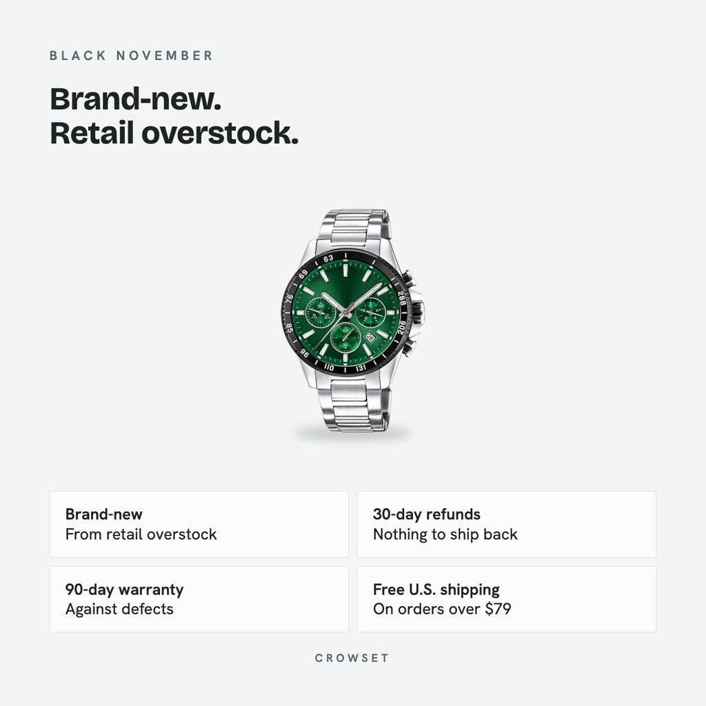 Men's 45mm Green Dial Chronograph Watch, details
