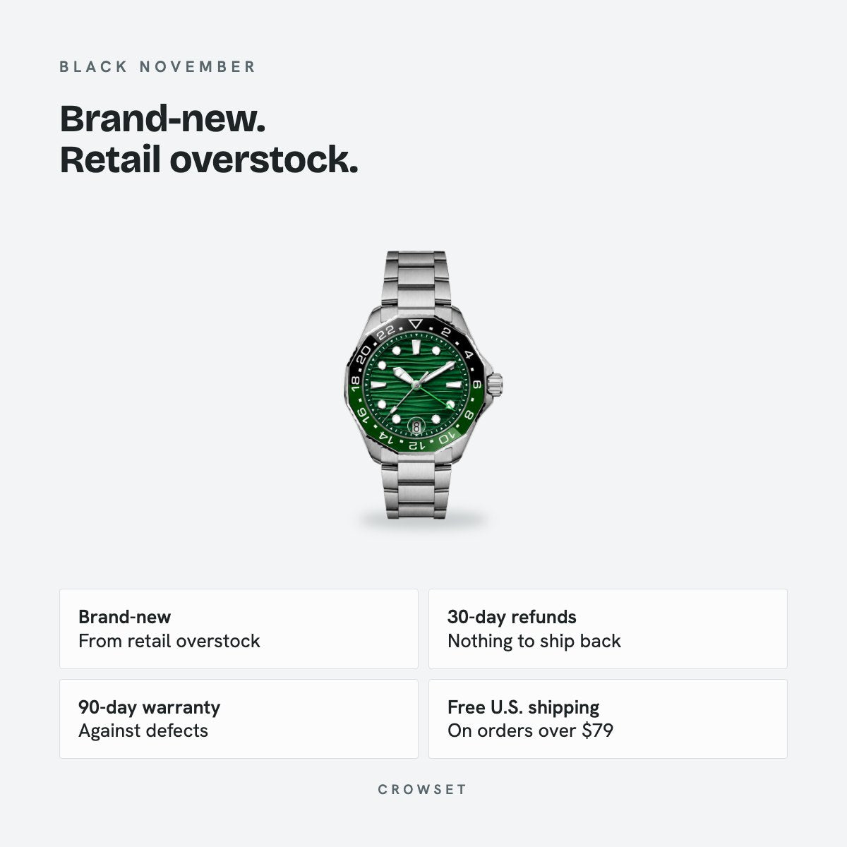 Men's 42mm Green Dial Automatic Watch, details