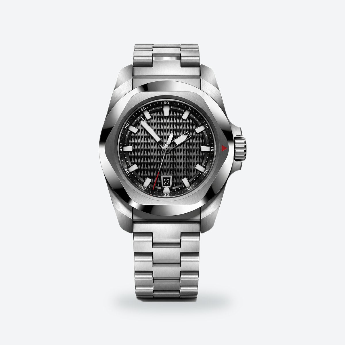 Men's 41mm Green Dial Automatic Watch, Steel Bracelet, Black dial / Silver-tone