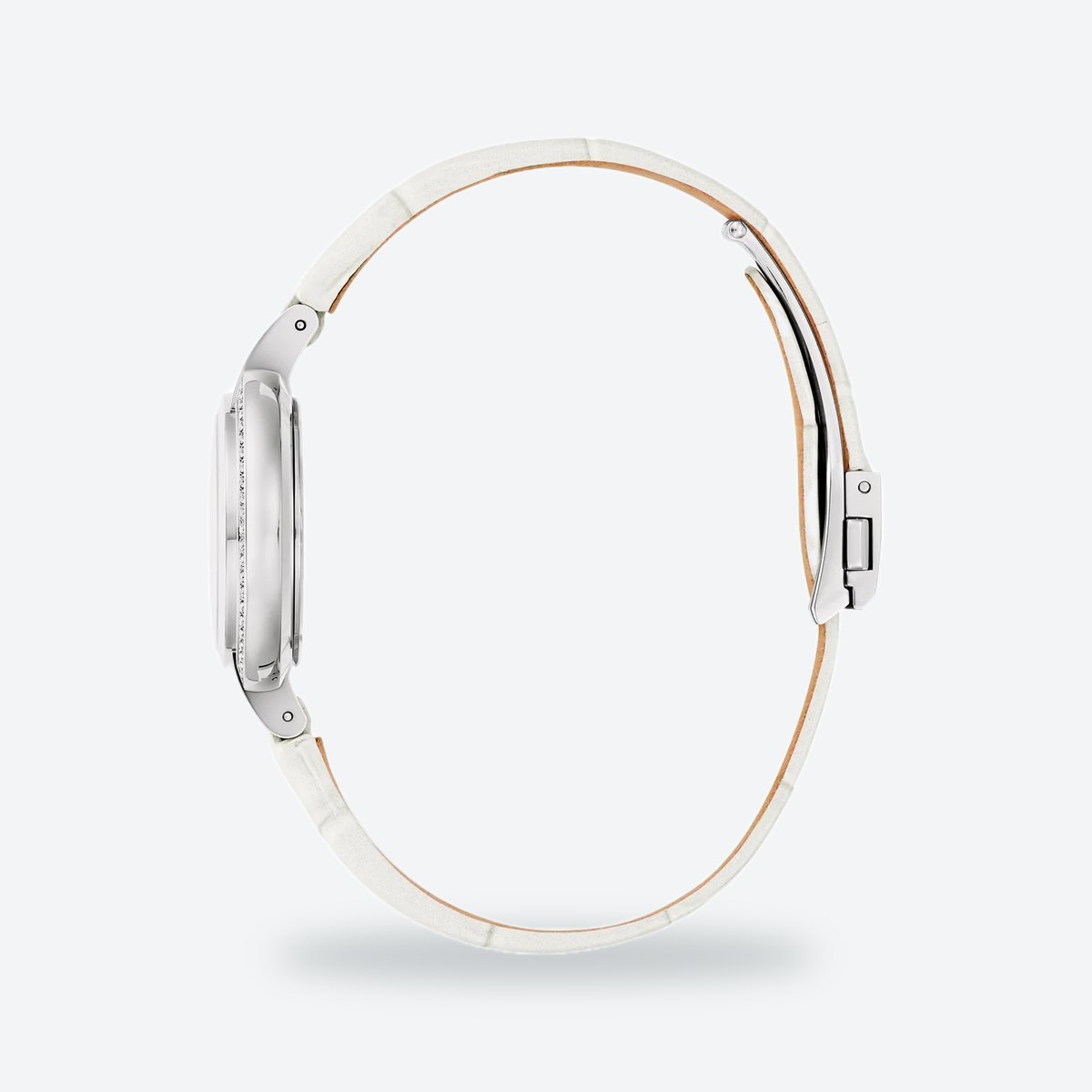 Women's 30mm White Dial Watch, Leather Strap, view 3