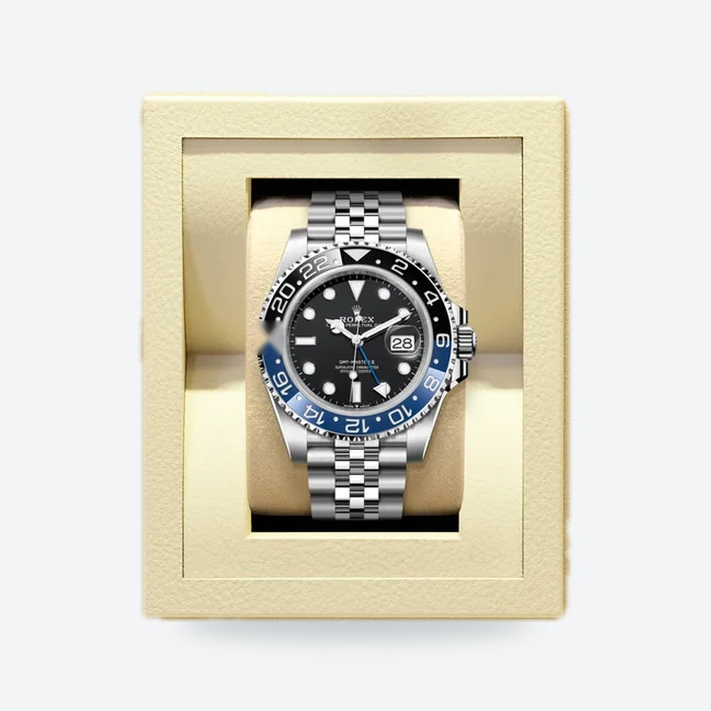 Men's 40mm Automatic GMT Watch, Two-Tone Bezel, Black Dial, view 8