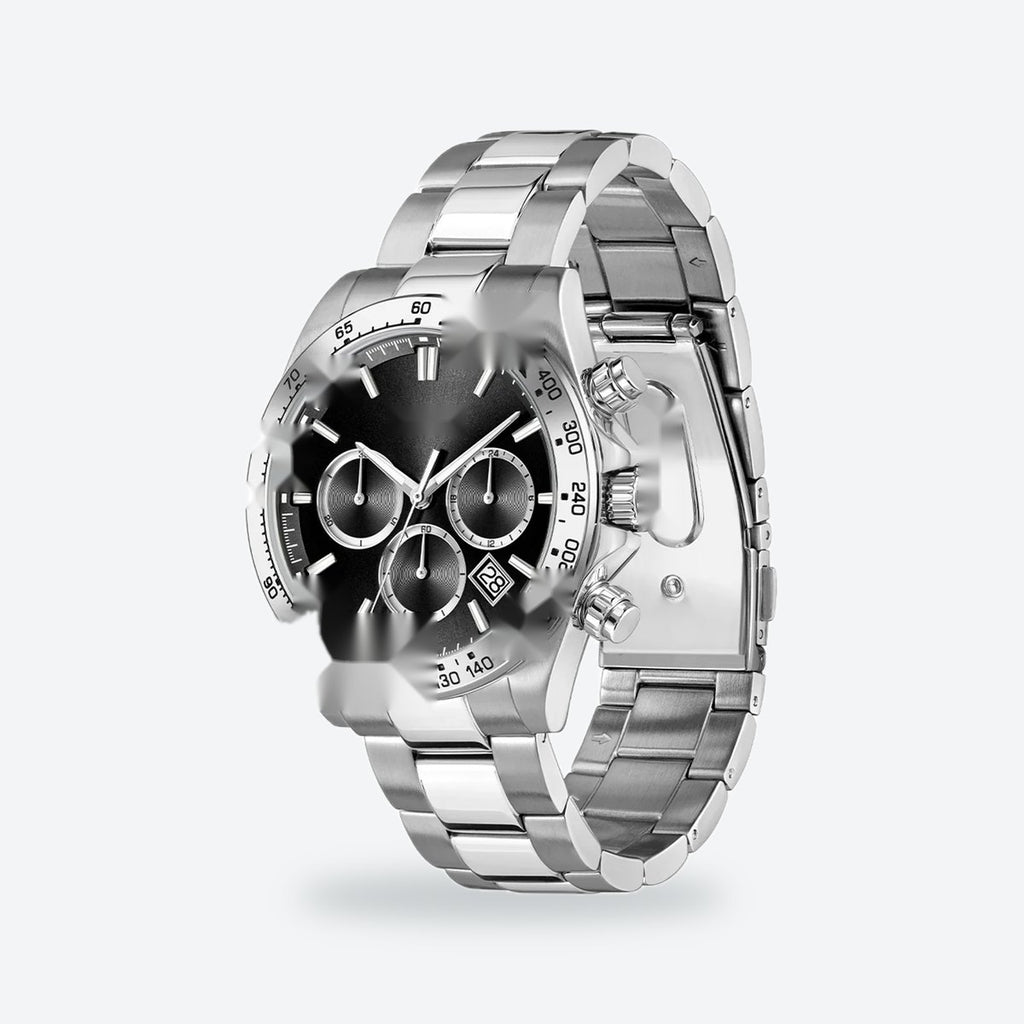 Men's 43mm Black Dial Chronograph Watch, view 3