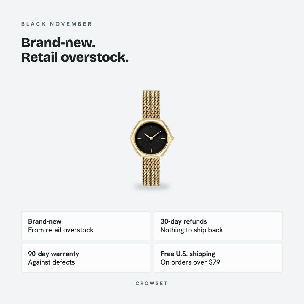 Women's 28mm Black Dial Watch, details