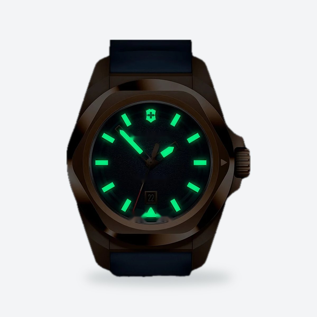 Women's 35mm Blue Dial Watch, Rubber Strap, view 6