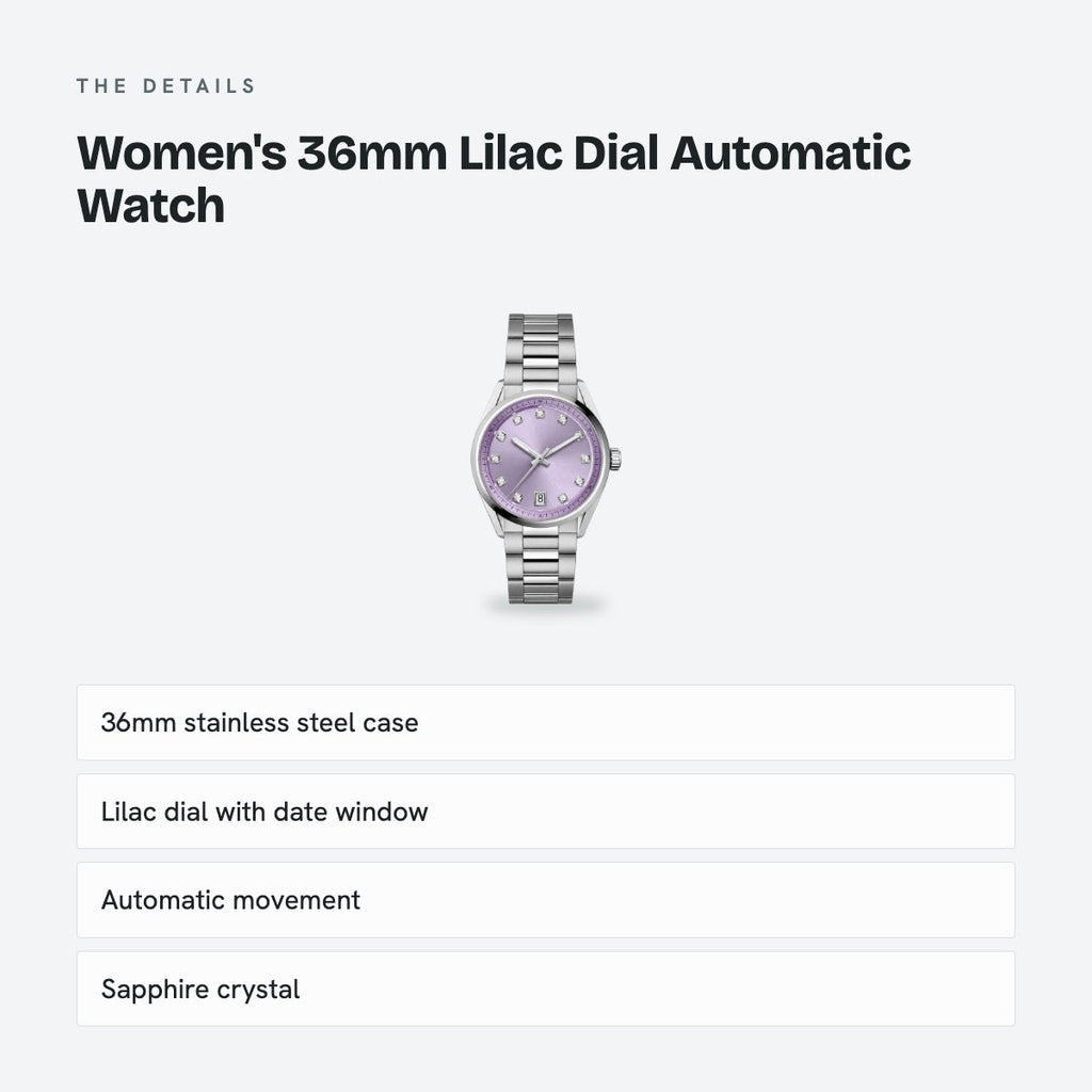 Women's 36mm Lilac Dial Automatic Watch, details