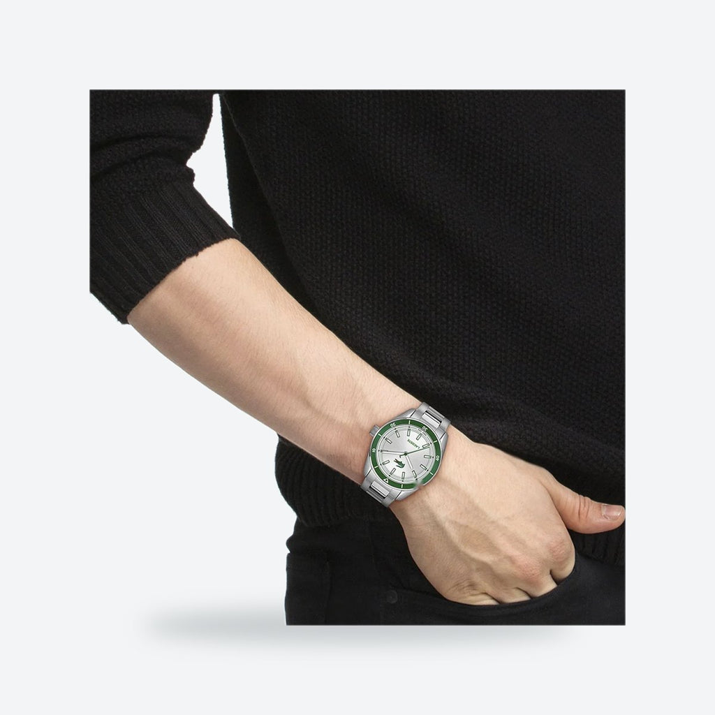 Men's 39mm White Dial Watch, Steel Bracelet, view 2
