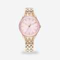 Women's 30mm Pink Dial Watch, Steel Bracelet, Pink dial / Rose gold-tone